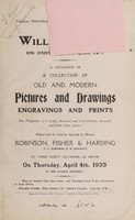 view Sales catalogue: Robinson Fisher and Co