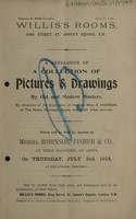 view Sales catalogue: Robinson Fisher and Co