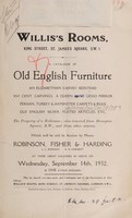 view Sales catalogue: Robinson Fisher and Co