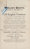 view Sales catalogue: Robinson Fisher and Co