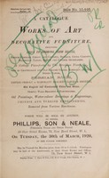 view Sales catalogue: Phillips, Son and Neale