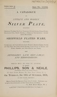 view Sales catalogue: Phillips, Son and Neale