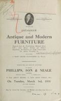 view Sales catalogue: Phillips, Son and Neale