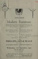 view Sales catalogue: Phillips, Son and Neale