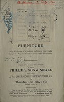 view Sales catalogue: Phillips, Son and Neale