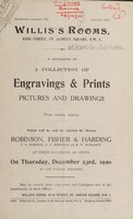 view Sales catalogue: Robinson Fisher and Co