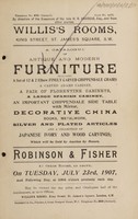 view Sales catalogue: Robinson Fisher and Co