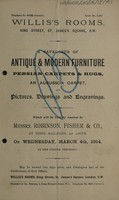 view Sales catalogue: Robinson Fisher and Co