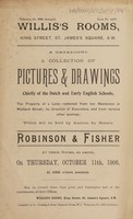 view Sales catalogue: Robinson Fisher and Co