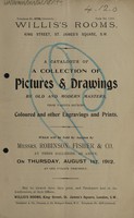 view Sales catalogue: Robinson Fisher and Co