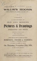 view Sales catalogue: Robinson Fisher and Co