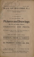 view Sales catalogue: Robinson Fisher and Co