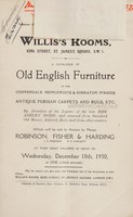 view Sales catalogue: Robinson Fisher and Co