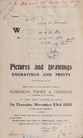 view Sales catalogue: Robinson Fisher and Co