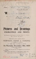 view Sales catalogue: Robinson Fisher and Co