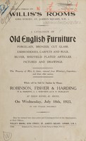 view Sales catalogue: Robinson Fisher and Co