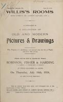 view Sales catalogue: Robinson Fisher and Co