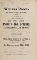 view Sales catalogue: Robinson Fisher and Co