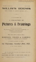 view Sales catalogue: Robinson Fisher and Co