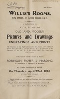 view Sales catalogue: Robinson Fisher and Co