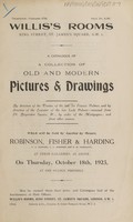 view Sales catalogue: Robinson Fisher and Co