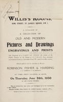 view Sales catalogue: Robinson Fisher and Co