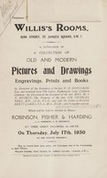 view Sales catalogue: Robinson Fisher and Co