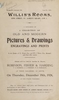 view Sales catalogue: Robinson Fisher and Co