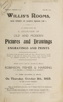 view Sales catalogue: Robinson Fisher and Co