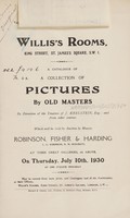 view Sales catalogue: Robinson Fisher and Co