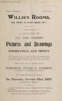 view Sales catalogue: Robinson Fisher and Co