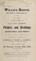 view Sales catalogue: Robinson Fisher and Co