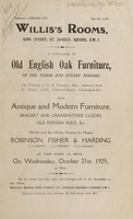 view Sales catalogue: Robinson Fisher and Co