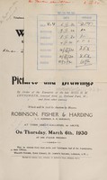 view Sales catalogue: Robinson Fisher and Co