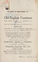 view Sales catalogue: Robinson Fisher and Co