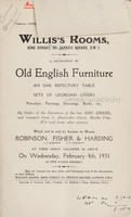 view Sales catalogue: Robinson Fisher and Co