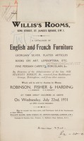 view Sales catalogue: Robinson Fisher and Co