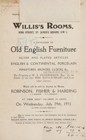 view Sales catalogue: Robinson Fisher and Co