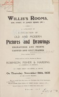 view Sales catalogue: Robinson Fisher and Co