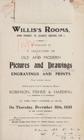 view Sales catalogue: Robinson Fisher and Co