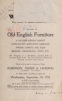 view Sales catalogue: Robinson Fisher and Co