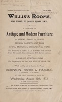 view Sales catalogue: Robinson Fisher and Co