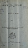 view Annual sanitary report of the Province of Assam.