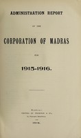 view Report of the Health Officer, Corporation of Madras Health Department.