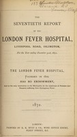 view Report of the London Fever Hospital, Liverpool Road, Islington, for the year ending 31st December 1871.