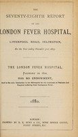 view Report of the London Fever Hospital, Liverpool Road, Islington, for the year ending 31st December 1879.