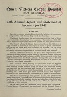view Annual report : 1942 / Queen Victoria Cottage Hospital.