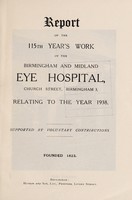 view Report of the year's work of the Birmingham and Midland Eye Hospital : 1938.