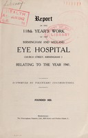 view Report of the year's work of the Birmingham and Midland Eye Hospital : 1941.