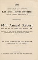 view Annual report : 1939 / Birmingham and Midland Ear and Throat Hospital.